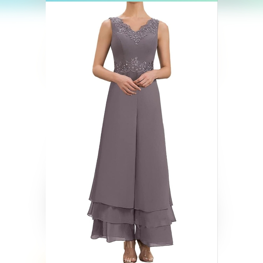 Mother of The Bride Pants Suits for Wedding Chiffon Formal Gown - Picture 2 of 8